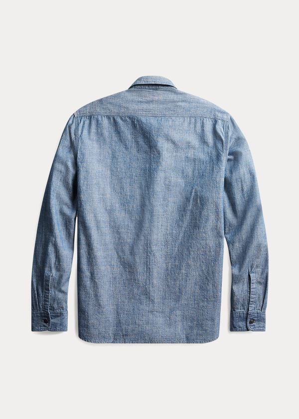 Ralph Lauren Chambray Arbejdsskjorter Herre Danmark (JIUGF7240)